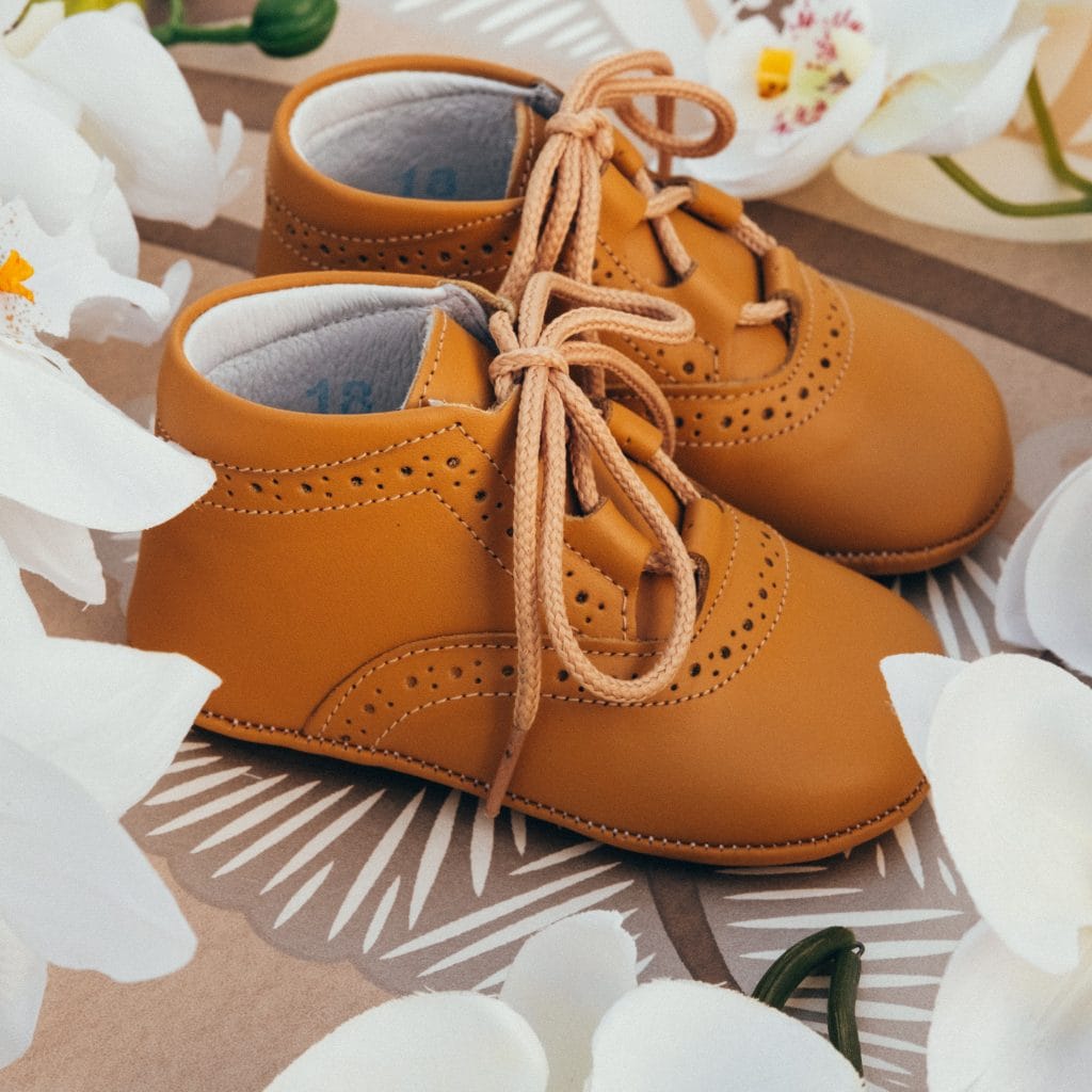 Botas Bebe sin suela Cordones Azul Celeste