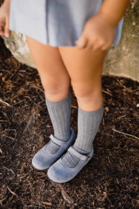 Merceditas ante gris zapatos niña fabricados en España Biguel