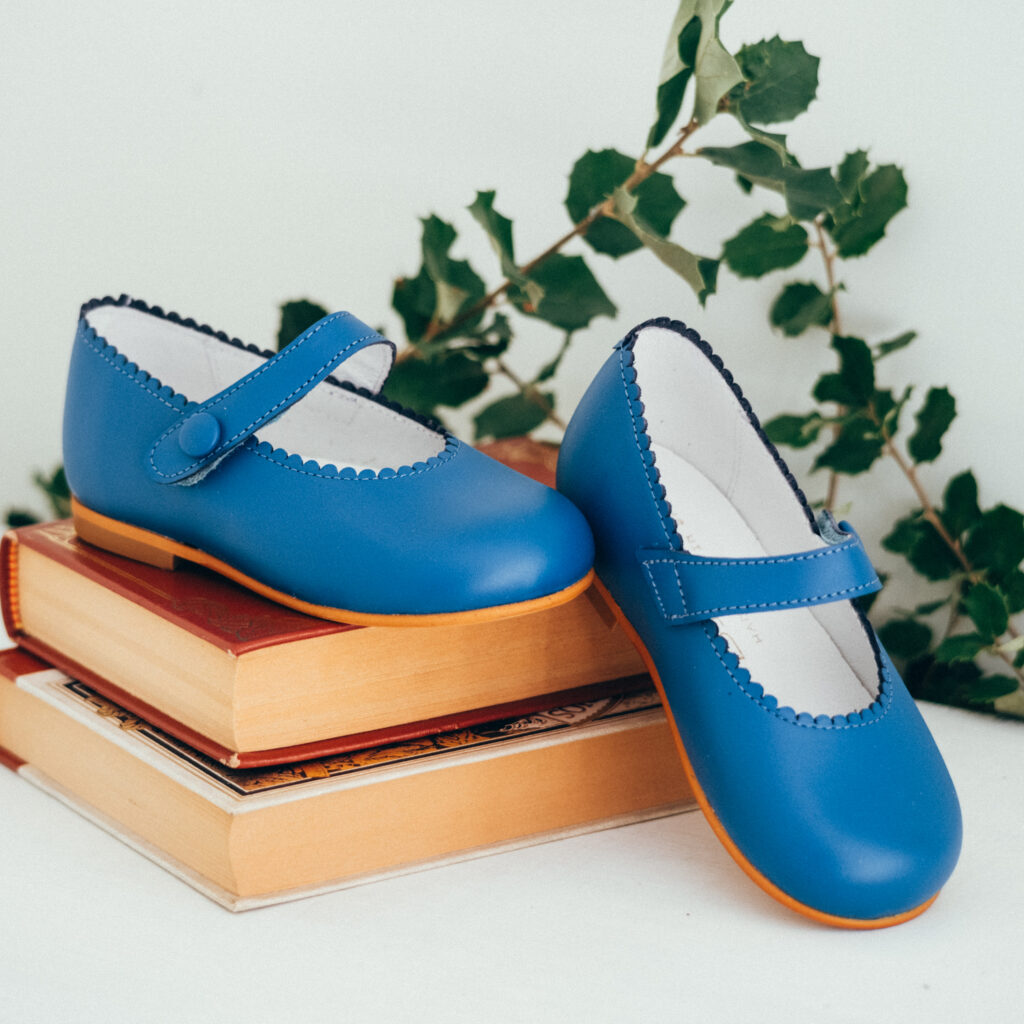 Zapatos Ni&ntilde;a Francesita piel Azulon Biguel