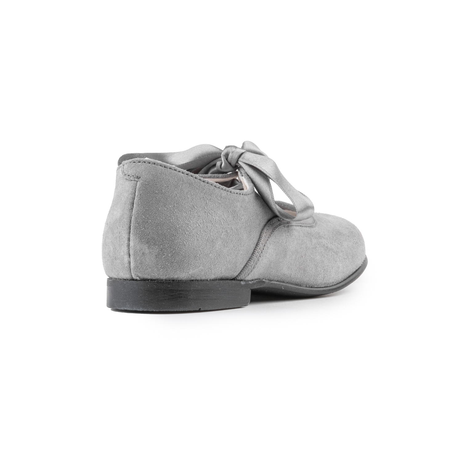 Zapatos bailarina niña ante con lazo gris Biguel