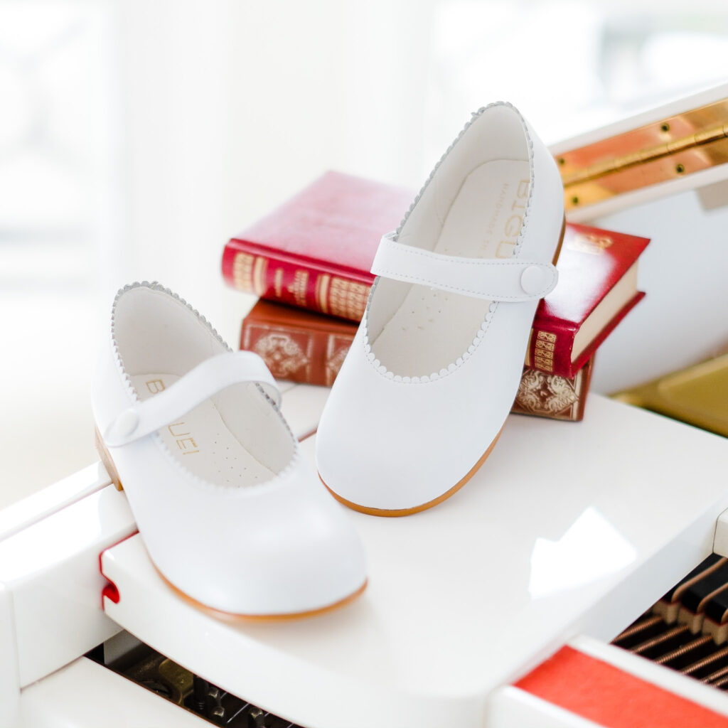Zapatos Niña Francesita piel Blanco Biguel