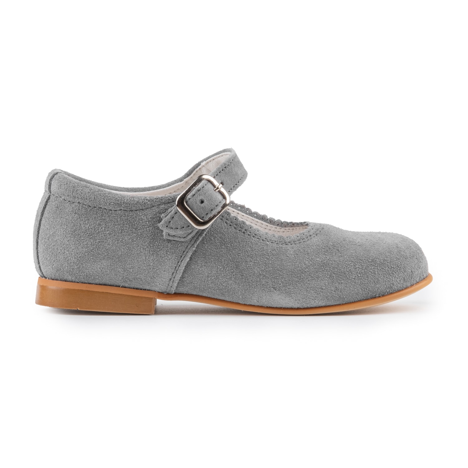 Zapatos niña merceditas ante gris Biguel