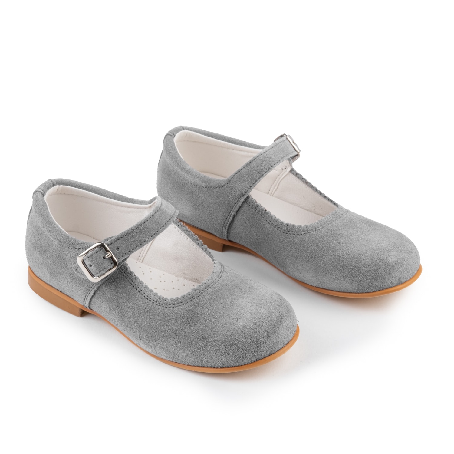 Zapatos niña merceditas ante gris Biguel