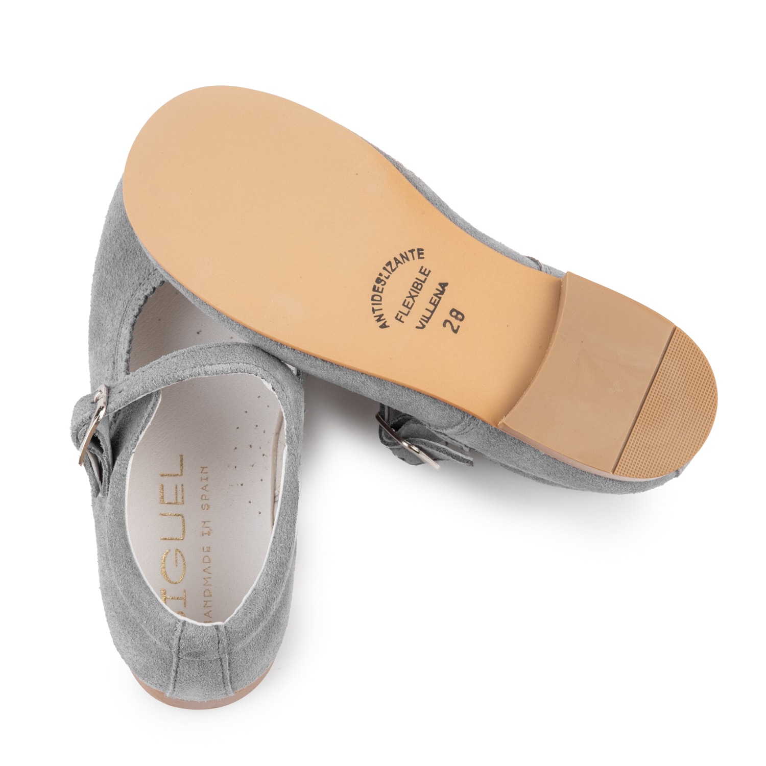 Zapatos niña merceditas ante gris Biguel
