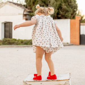 Bailarinas de ante con lazo de raso zapatos para ceremonia para bebe y ni&ntilde;as de arras fabricados en Espa&ntilde;a BIGUEL