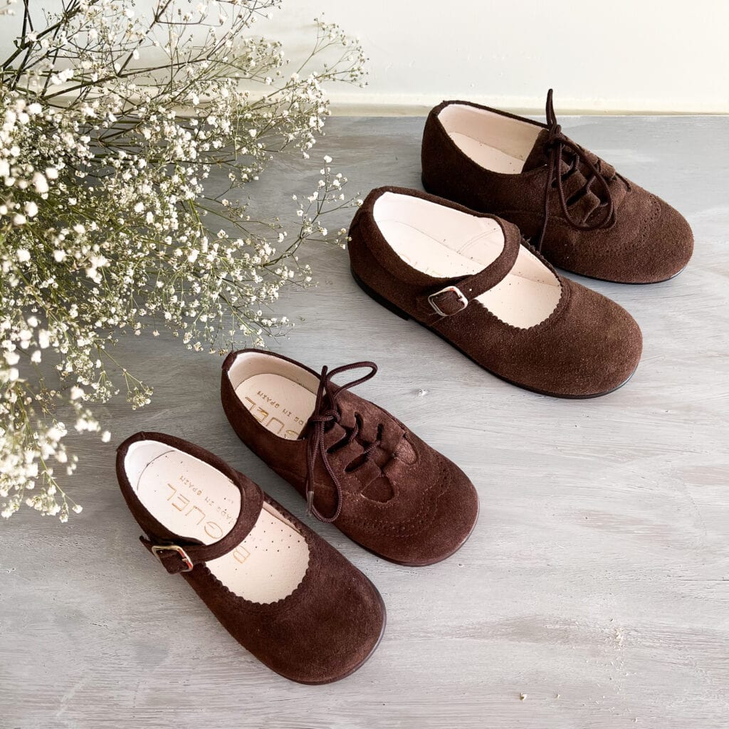 Zapatos piel ante niños marrón Biguel